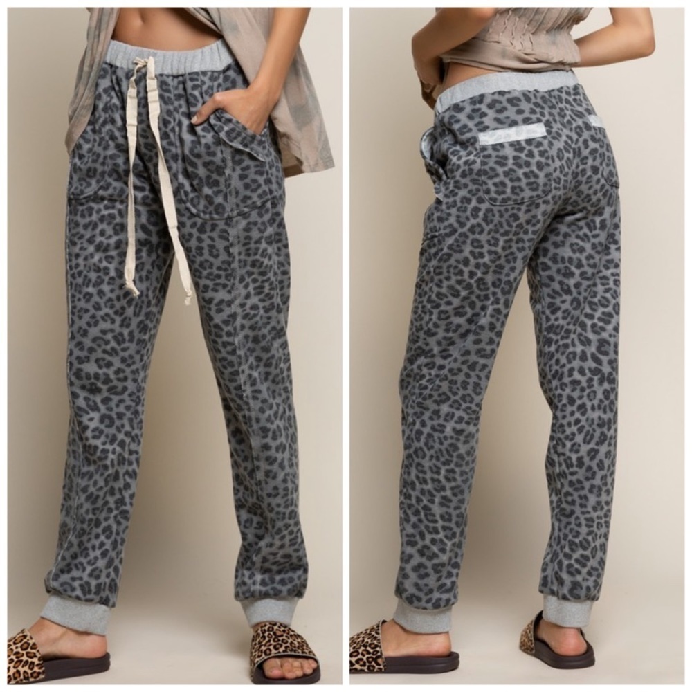 Charcoal Amazing Leopard Joggers